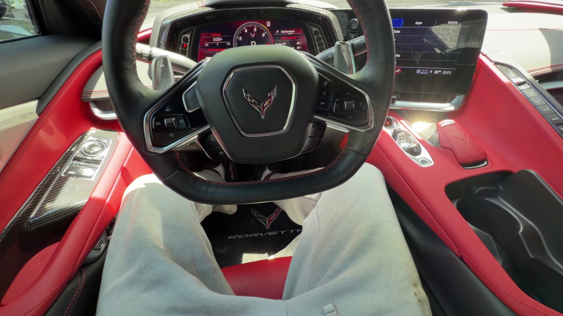 Corvette interior with red leather